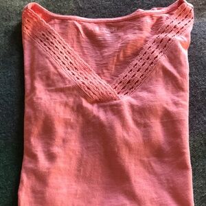 Talbots Crochet Trim Top